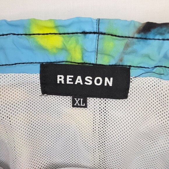 Reason Swim Shorts Mens XL Tie Dye Paint Splatter Mesh Brief Lined Drawstring - Picture 3 of 7